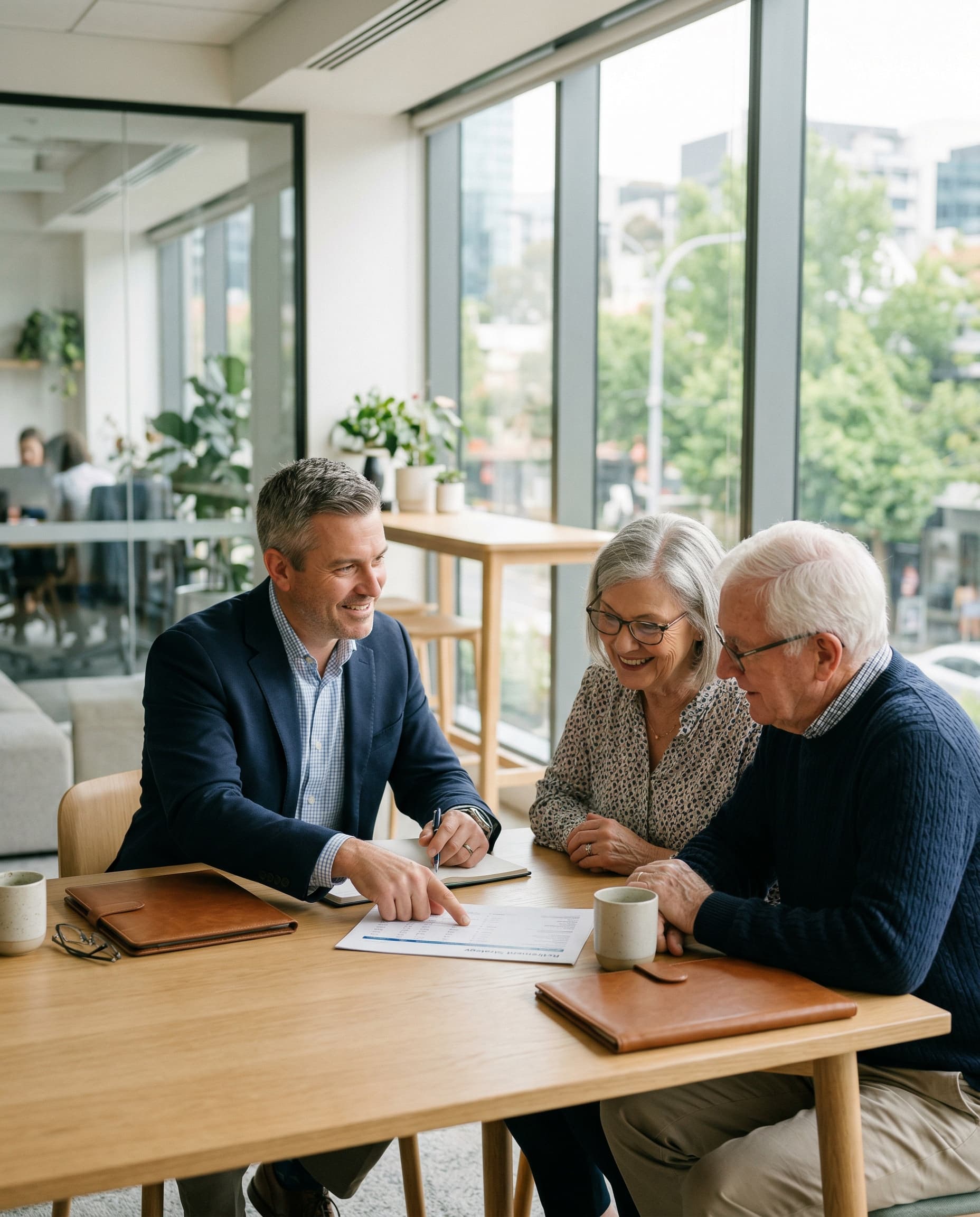 123 Reverse advisor reviewing HECM options with a senior couple